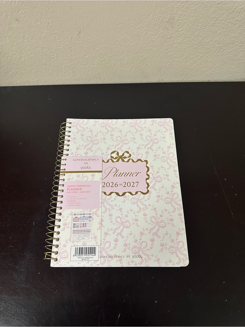 Love Shack Fancy x Target Yoobi 2026-2027 Plannet in Coquette Bow